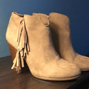 Grey/Tan colored booties